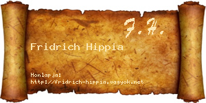 Fridrich Hippia névjegykártya